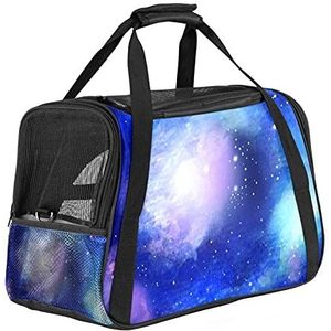 Pet Travel Carrier Bag, Draagbare Pet Bag - Opvouwbare Stoffen Carrier Travel Carrier Bag Blauw-Aquarelgalaxy