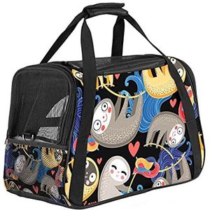Pet Travel Carrier Bag, Draagbare Pet Bag - Opvouwbare Stof Pet Carrier Travel Carrier Bag Leuke Abstracte Kunst Cartoon Luiaard Baby