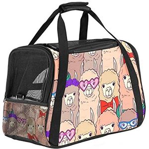 Reistas voor huisdieren, draagbare huisdierentas - Opvouwbare stoffen reistas voor huisdieren Leuke alpaca