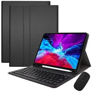 iPad Pro 11 4e/3e/2e/1e Gen Hoes met Toetsenbord, Draadloos Bluetooth Toetsenbord met Potlood Houder, Slim Folio Stand Cover met Draadloos Muis voor iPad Pro 11 inch 2022/2021/2020/2018, Zwart