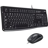 Logitech MK120 Combo toetsenbord en muis, bedraad, voor Windows, optische muis, standaardformaat, plug-and-play, USB, compatibel met pc, laptop, Frans toetsenbord AZERTY, zwart