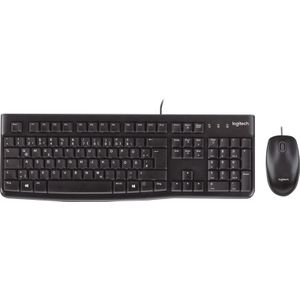 Logitech Toetsenbord/Muis Set MK120, USB, Zwart DE, Optisch, 1000 dpi, Retail