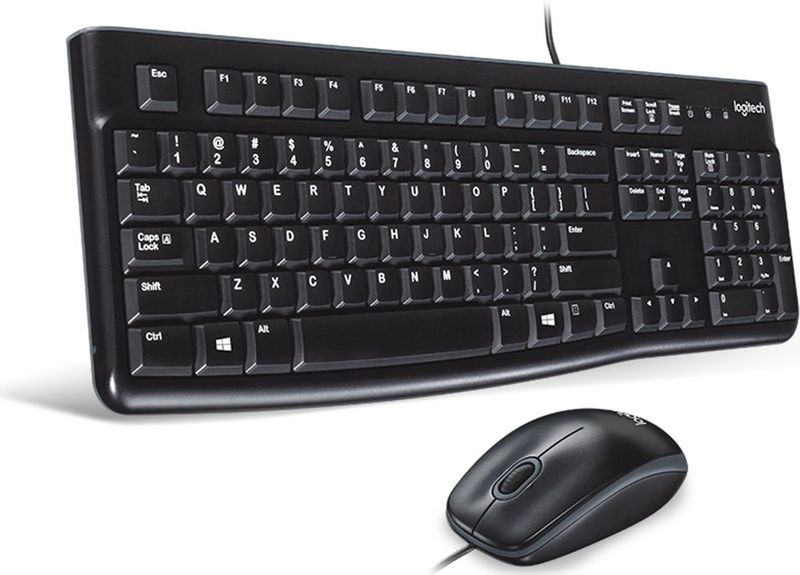 Logitech Desktop MK120 toetsenbord Inclusief muis USB QWERTZ Duits Zwart