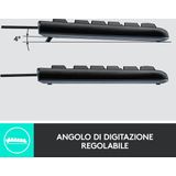 Logitech Desktop MK120 toetsenbord Inclusief muis USB QWERTY Italiaans Zwart