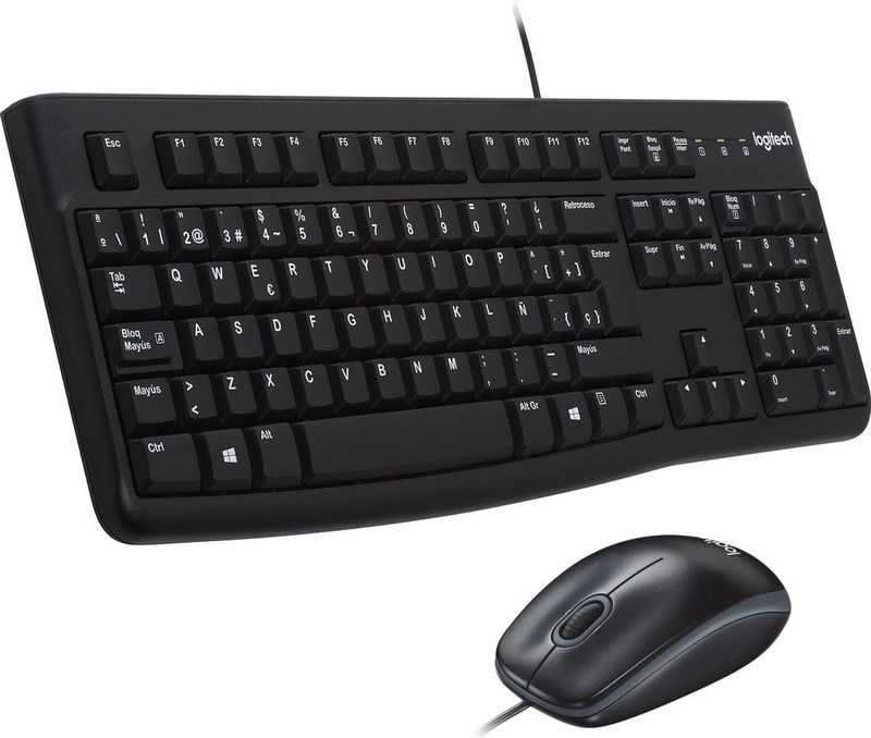 Logitech Desktop MK120 toetsenbord Inclusief muis USB QWERTY Spaans Zwart