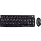 Logitech MK120 Kabelgebundenes Set mit Tastatur und Maus für Windows, US QWERTY-Layout - Schwarz