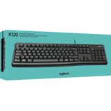 Logitech K120 Corded Keyboard toetsenbord USB QWERTZ Duits Zwart