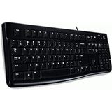 Logitech K120 Kabelgebundene Tastatur für Windows, US QWERTY-Layout - Schwarz