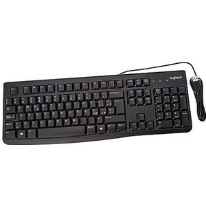 Logitech K120 Bedraad Business Keyboard voor Windows of Linux, USB Plug-and-Play, Full-Size, morsbestendig, gebogen spatiebalk, PC/laptop, QWERTY Italiaanse lay-out - zwart
