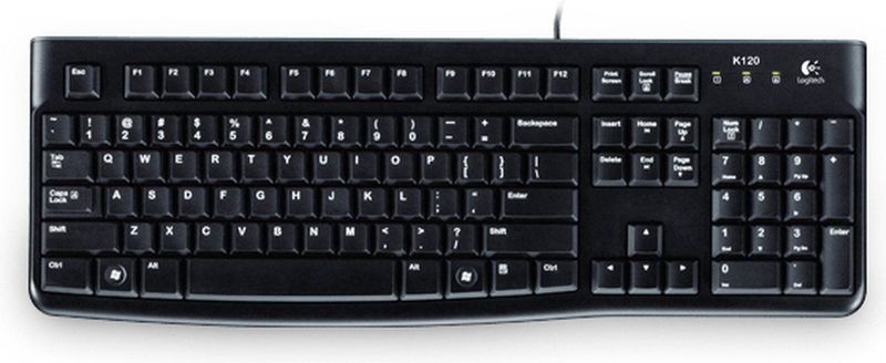 Logitech - K120 - Toetsenbord - Zwart - USB - Spatwaterdicht