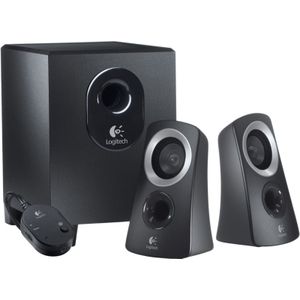 Logitech Z313 luidsprekersysteem 2.1 met subwoofer, rijk geluid, 50 W vermogen, sterke bas, 3,5 mm audio-ingang, EU/Frankrijk, PC/PS4/Xbox/TV/smartphone/tablet/speler