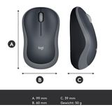 Logitech - 910-002238 - Draadloze Muis - Zwart - Rubber - 2,4 GHz