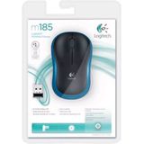 Logitech - M185 - Draadloze Muis - Blauw - Betrouwbaar