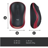 Logitech M185 - Draadloze Muis - Rood