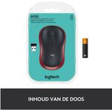 Logitech - M185 - Draadloze Muis - Rood - 2,4 GHz - USB-Mini-Ontvanger