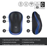 Logitech - M185 - Draadloze Muis - Blauw - Optisch - Ambidextrous
