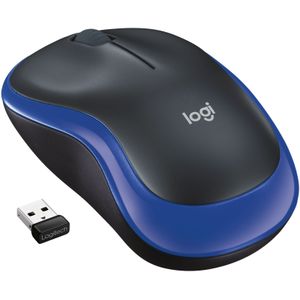 Logitech Mouse M185, draadloos, blauw optisch, 1000 dpi, 3 knoppen, retail