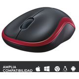 Logitech - M185 - Draadloze Muis - Rood - Optisch - 1000 DPI