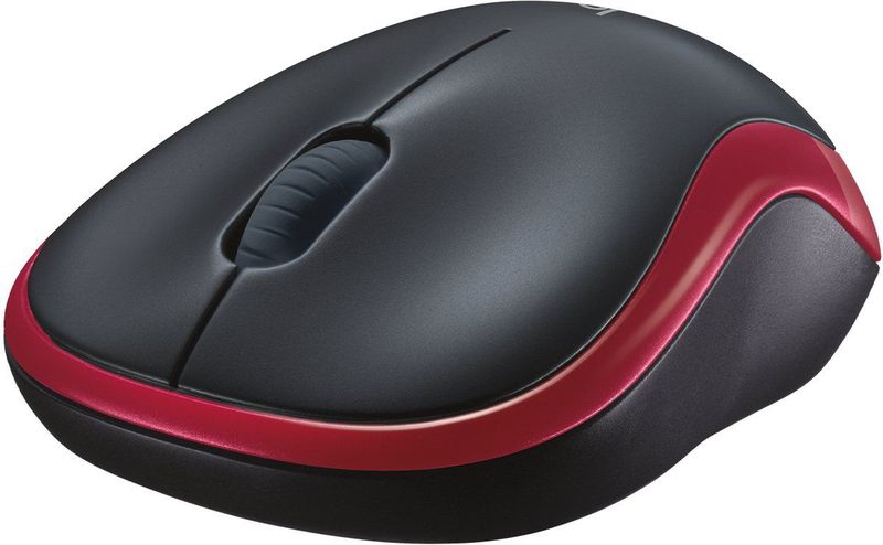 Logitech - M185 - Draadloze Muis - Rood - Optisch - 1000 DPI