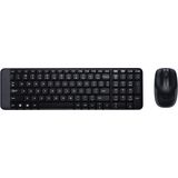 Logitech MK220 Compacte, Draadloze Toetsenbord- en Muiscombinatie voor Windows, 2,4 GHz Draadloos met USB-Ontvanger, 24 maanden Batterijduur, PC, Laptop, US Intl QWERTY indeling - Zwart