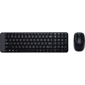 Logitech MK220 draadloos toetsenbord en muis combo voor Windows, Amerikaans internationaal QWERTY-toetsenbord - zwart