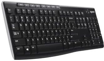 Logitech K270 Draadloos toetsenbord voor Windows, 2,4 GHz, draadloos, Scandinavisch QWERTY-toetsenbord, zwart