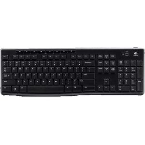 Logitech K270 Draadloos toetsenbord voor Windows, 2,4 GHz, draadloos, standaardformaat, numeriek toetsenbord, 8 multimedia-toetsen, batterijduur 2 jaar, compatibel met pc, laptop, Belgisch toetsenbord