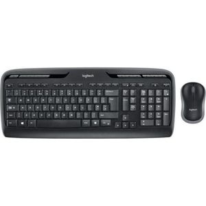 Logitech MK330 Draadloos toetsenbord en muis, set, voor Windows, 2,4 GHz, met USB-ontvanger, draadloze muis, multimedia-toetsen, lange batterijduur, PC/laptop, Frans AZERTY-toetsenbord, zwart