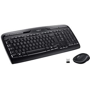 Logitech MK330 Combo Draadloos toetsenbord en muis voor Windows, 2,4 GHz met USB-ontvanger, draagbaar, multimedia-toetsen, lange batterij, PC/notebook, Arabisch toetsenbord