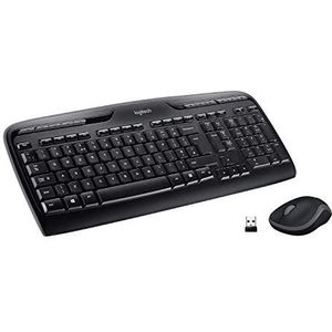 Logitech MK330 Draadloos toetsenbord en muis combo voor Windows, 2,4 GHz met Unifying USB-ontvanger, draagbare draadloze muis, multimedia-toetsen, lange batterijduur, pc/laptop, Arabisch toetsenbord