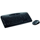 Logitech MK330 Draadloos Toetsenbord en muis combi, Windows, 2.4GHZ met unifying USB-dongle, Draagbare muis, multimedia toetsen, lange batterijduur, PC/Laptop, QWERTY US International layout - Zwart