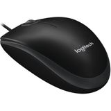 Logitech B100 USB Muis, 3 Knoppen, Optische Tracking, Links-en Rechtshandig, PC/Mac/Laptop - Zwart