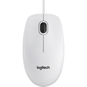 Logitech B100 muis met kabel wit