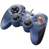 Logitech F310 kabelgebundenes Gamepad, Controller mit Konsolenartigem Layout, 4 Tasten D-Pad, XInput/DirectInput, Komfortable Griffflächen, 1,8 m Kabel, PC - Blau/Grau