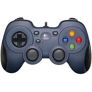 Logitech G F310 Gamepad, Gaming controller, console layout, 4 sWitch D-pad, 1.8meter kabel, PC/Steam/Windows/enroidTV - grijs/Zwart (Duitse verpakking)