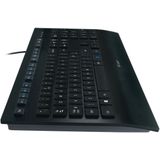 Logitech K280e Pro Kabelgebundene Business Tastatur für Windows, Linux und Chrome, USB-Anschluss, Handballenauflage, Spritzwassergeschützt, PC/Laptop, US QWERTY-Layout - Schwarz