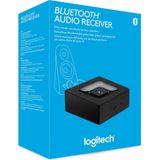 Logitech Draadloze Bluetooth Audio Ontvanger, Bluetooth Adapter voor PC/Mac/Smartphone/Tablet/AV Receiver, 3.5mm Audio en RCA Output naar Speakers, One-Push Pairing Knop - Zwart/Blauw