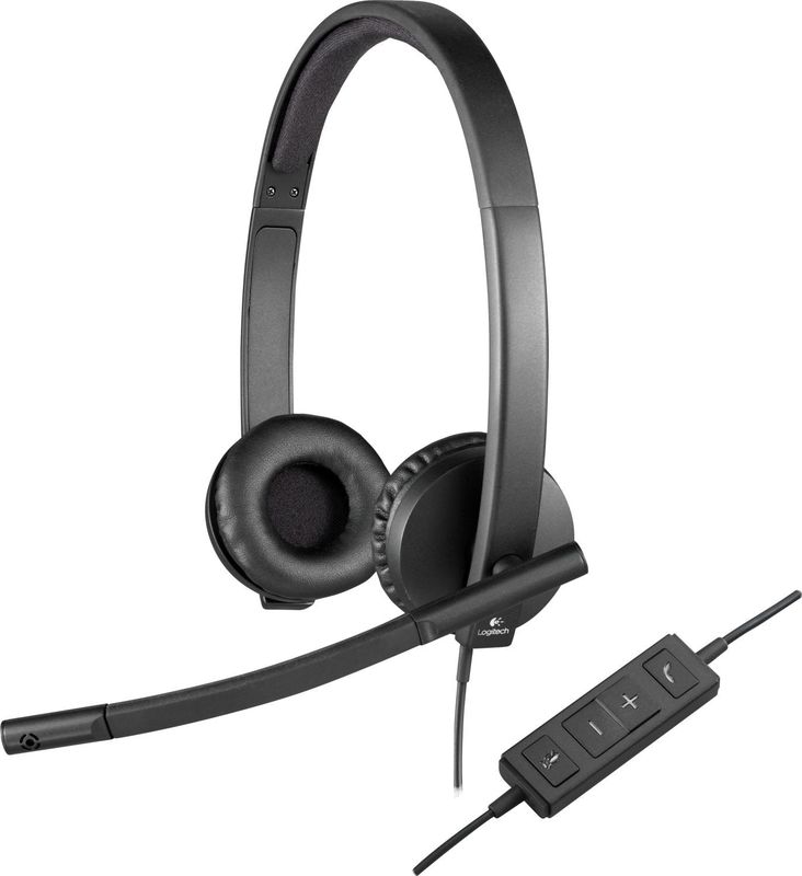 Logitech - H570e - Stereo Headset - Zwart - Kunststof