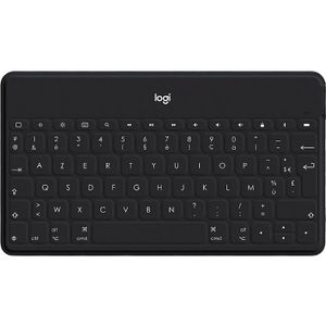 Logitech Keys-To-Go draadloos Bluetooth-toetsenbord voor iPhone, iPad, Apple TV, ultra draagbaar, ultralicht, verkort toetsenbord, Azerty-toetsenbord, Frans, zwart