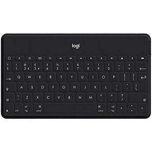 Logitech Keys-to-Go Kabellose Tablet-Tastatur, Bluetooth, iOS-Sondertasten, Ultraleicht & Geräuschlos, 3-Monate Akkulaufzeit, Fürs Tablet und Smartphone, UK QWERTY Layout - Schwarz