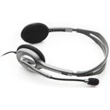Logitech H111 hoofdtelefoon, bekabeld, stereo-hoofdtelefoon met microfoon, 3,5 mm jackstekker, PC/Mac/mobiele telefoon/smartphone/tablet - zwart