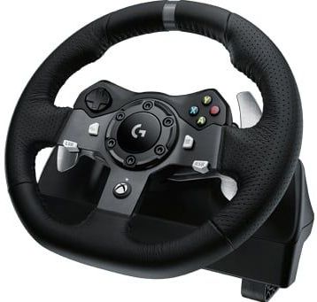 Logitech G G920 Driving Force Gaming Rennlenkrad, Zweimotoriges Force Feedback, 900° Lenkbereich, Racing Leder-Lenkrad, Verstellbare Edelstahl Bodenpedale, für Xbox Series X S, Xbox One, PC - Schwarz