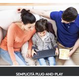 Logitech K400 Plus Tv toetsenbord RF Draadloos QWERTY Italiaans Zwart