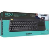 Logitech K400 Plus Tv toetsenbord RF Draadloos QWERTY Italiaans Zwart