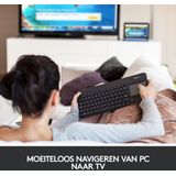 Logitech K400 Plus - Draadloos Toetsenbord - Duits - Zwart - Geïntegreerd Touchpad