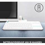 Logitech K400 Plus Tv toetsenbord RF Draadloos QWERTY US International Wit