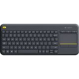 Logitech K400 Plus Tv toetsenbord RF Draadloos QWERTZ Tsjechisch Zwart