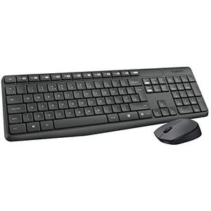 Logitech MK235 draadloos toetsenbord en muis combo voor Windows, Portugees QWERTY-toetsenbord - grijs