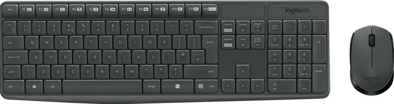 Logitech - Mk235 - Draadloos Toetsenbord En Muis - Zwart - Duurzaam Ontwerp
