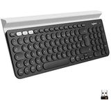 Logitech K780 toetsenbord RF draadloos + Bluetooth QWERTZ Duits Grijs, Wit
